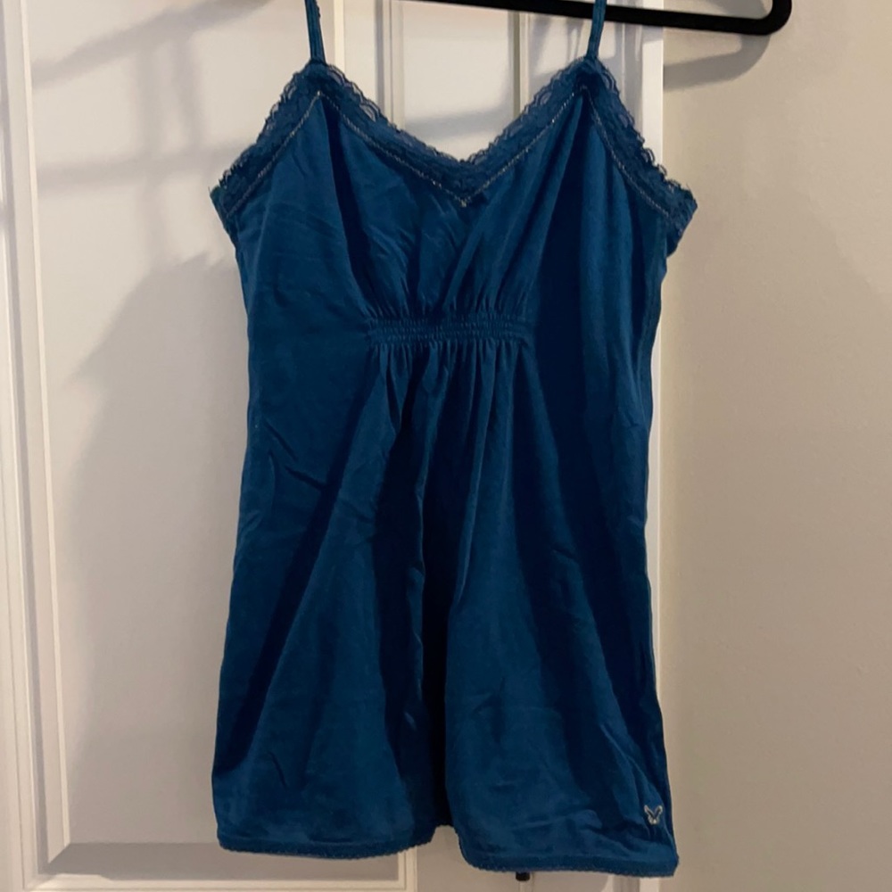 AE basic dark blue shelf bra tank size S